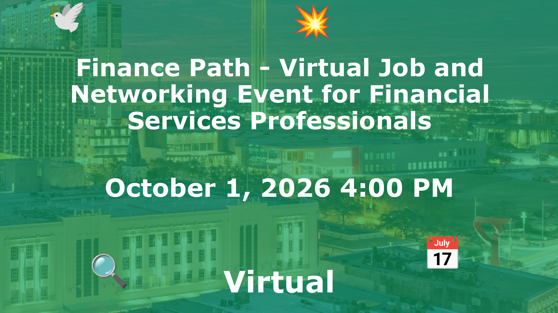 Finance Path - Virtual Job and Networking Event for Financial Services Professionals event image